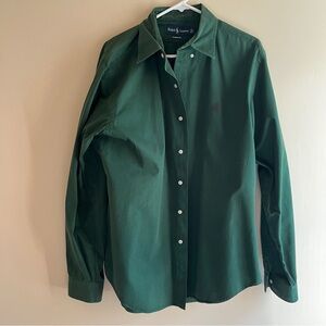Ralph Lauren classic fit cotton green dress shirt preppy collegiate old money